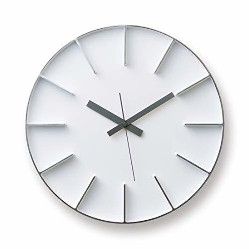 レムノス 掛け時計 アナログ アルミ エッジ クロック 白 edge clock AZ-0115 WH Lemnos(中古品)