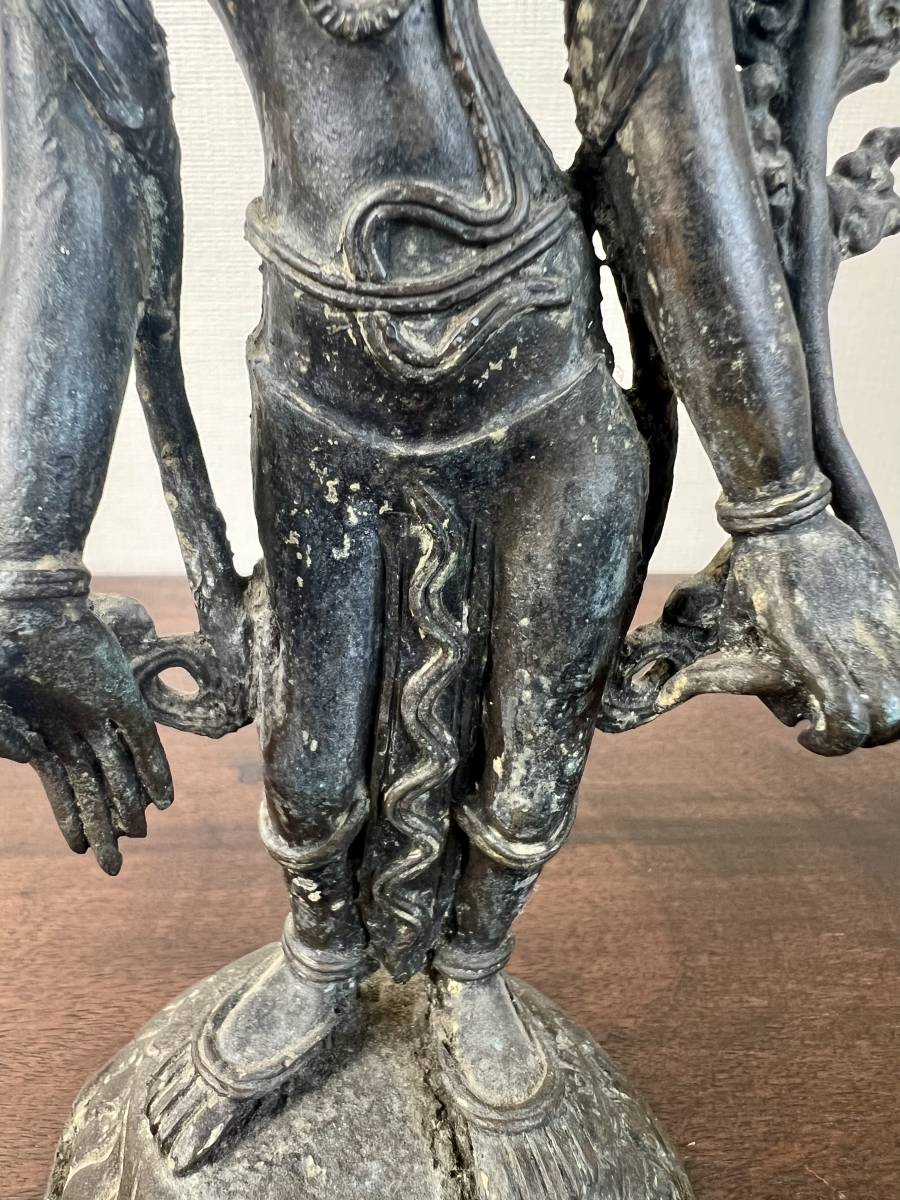 時代 仏教美術 銅製 チベット 立像 / 金銅仏 鍍金仏 西蔵 仏像 古銅