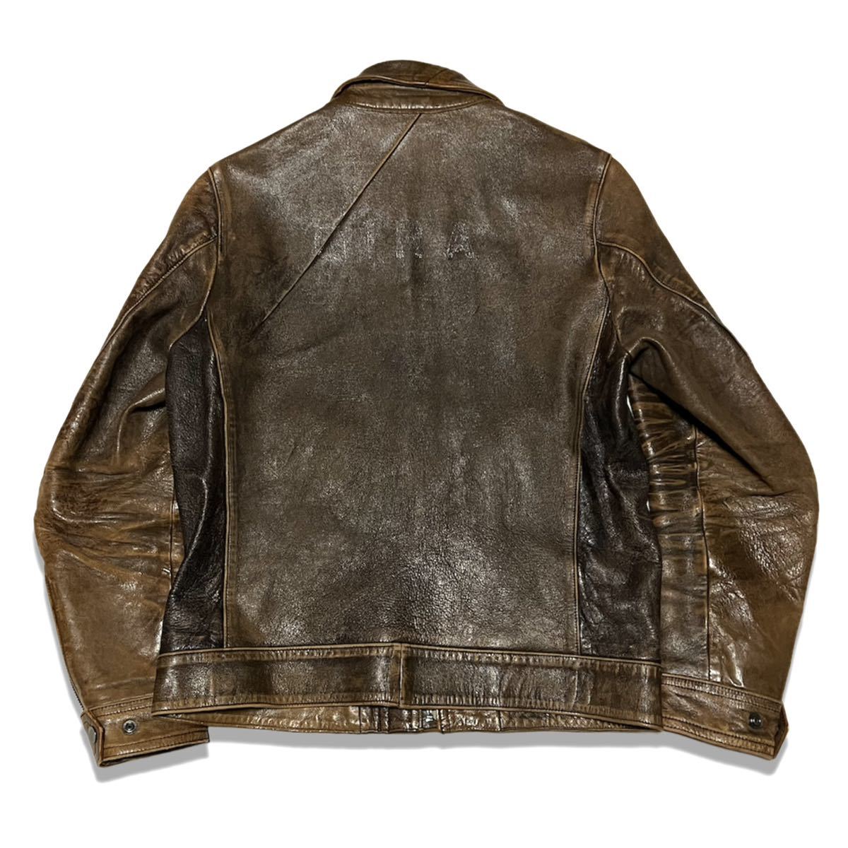 ヤフオク! - 希少 UNDERCOVER 10AW ビンテージ加工 レザージ...