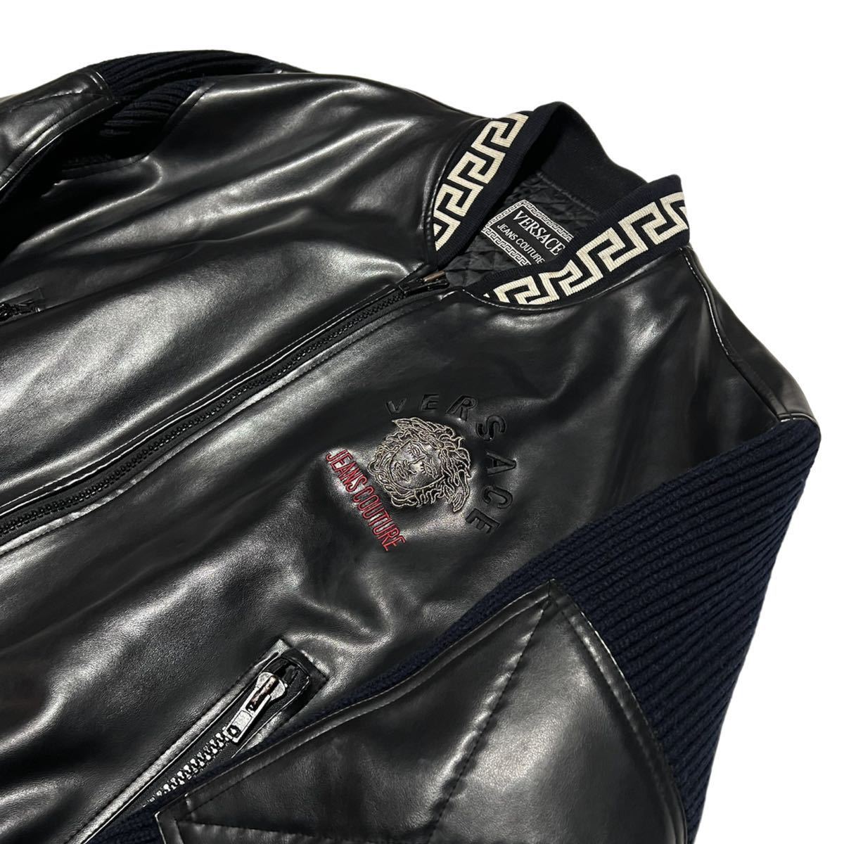希少 80s GIANNI VERSACE レザージャケット スタジャン ジャンニヴェルサーチ Archive アーカイブ ベルサーチ leather  jacket vintage 90s