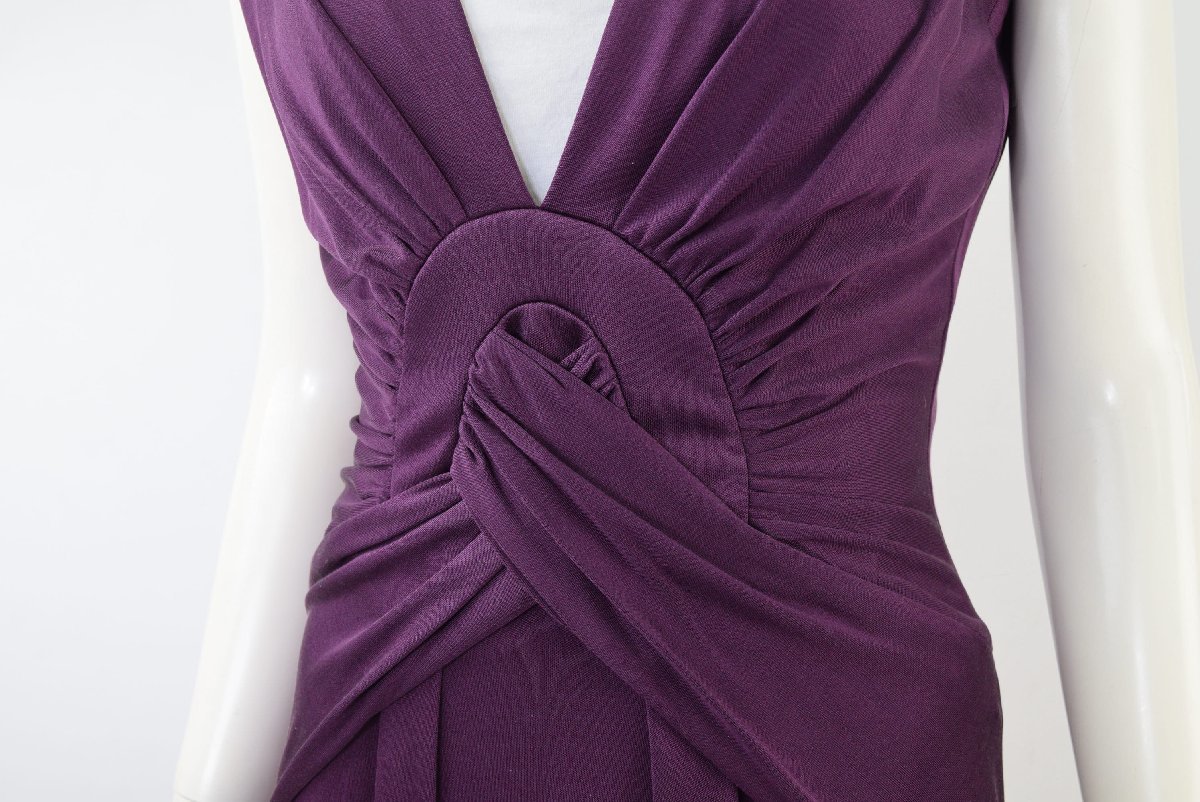 1265-23A0160☆イッサロンドン Issa LONDON 美品☆気品の紫.:* シルク
