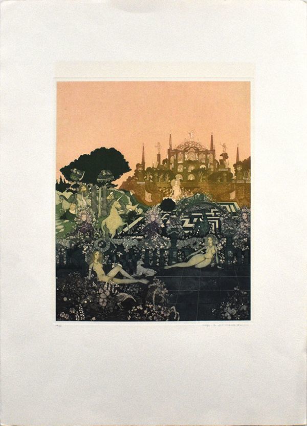 銅版画 : 山下清澄 イゾラ・ベッラ「イタリアの幻想」シリーズ 1979