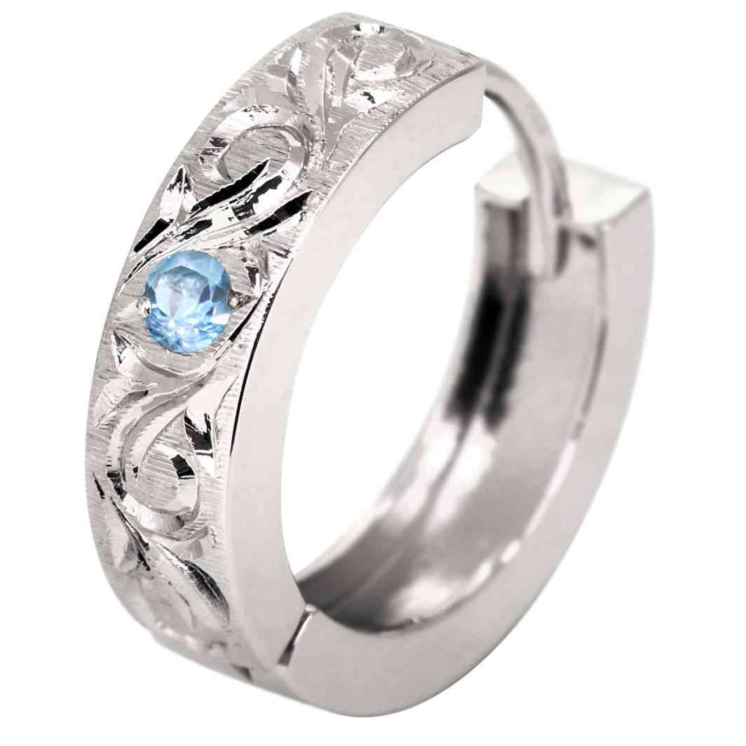 フープピアス ゴールド 18k k18 レディース ピアス ブルートパーズ