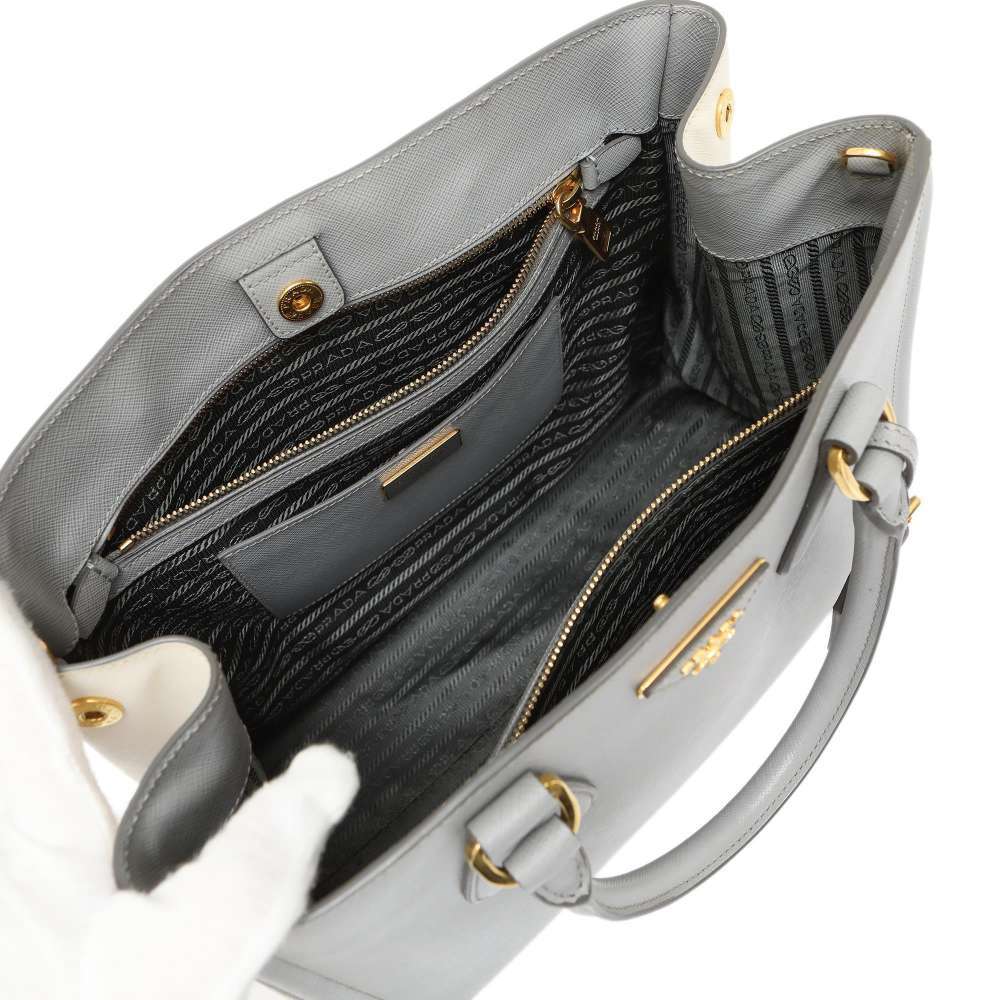 プラダ ハンドバッグ サフィアーノ BN2438 PRADA バッグ 2wayショルダーバッグ バイカラー 【安心保証】_画像7