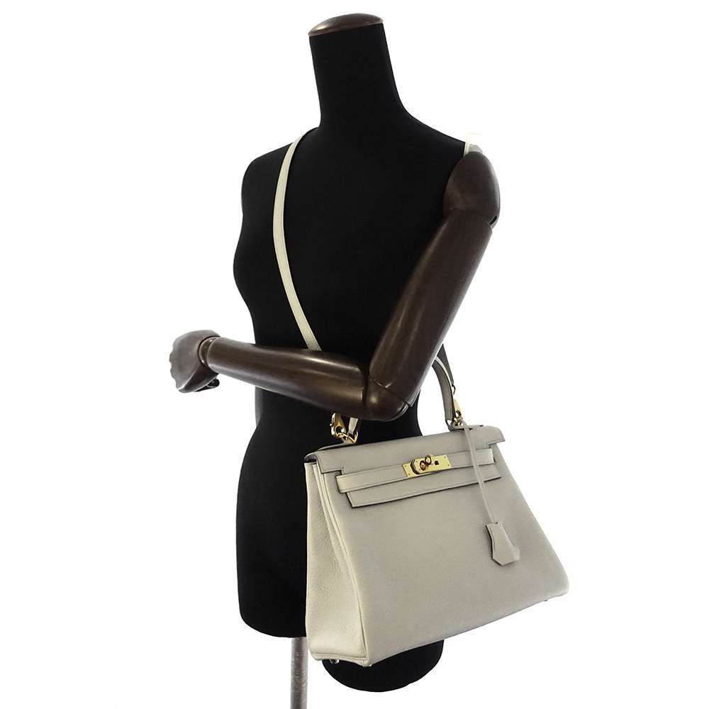 エルメス ハンドバッグ ケリー28 内縫い ブルーペール/ゴールド金具 トゴ Y刻印 HERMES Kelly 2wayバッグ 【安心保証】_画像6