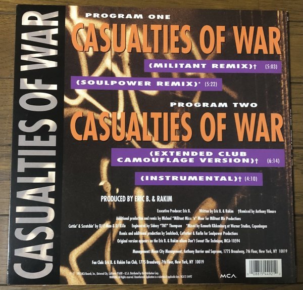 Eric B. & Rakim - Casualties Of War US Original盤 12インチ 90's Hip Hop_画像2