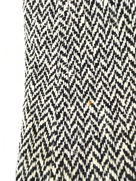 古着 70s 英国製 Burberrys × Howarth's 「IRISH TWEED」 貴重 黒白 ツイード ウール バルマカーン コート 44R_画像8