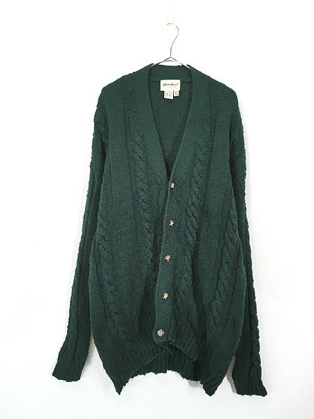 うのにもお得な 古着 90s Eddie Bauer ビッグシルエット ケーブル編み ローゲージ コットン ニット カーディガン XL カーディガン うのにもお得な 古着 90s Eddie Bauer ビッグシルエット ケーブル編み ローゲージ コットン ニット カーディガン XL カーディガン