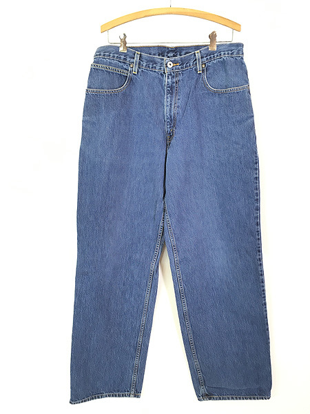 古着 90s Levi's 595 「変型ポケット」 ブルー デニム ワイド パンツ ジーンズ バギー W34 L32