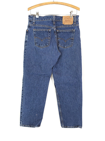 レディース 古着 90s USA製 Levi's 555 濃紺 デニム パンツ ジーンズ テーパード W31 L27.5 古着_画像3