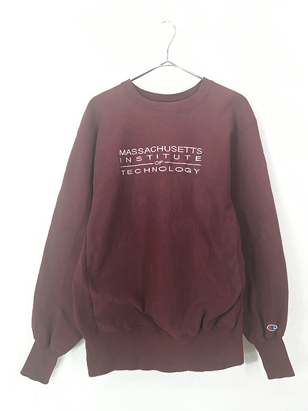 古着 90s USA製 Champion Reverse Weave 「MIT」 両面 カレッジ 刺しゅう リバース スウェット L 古着