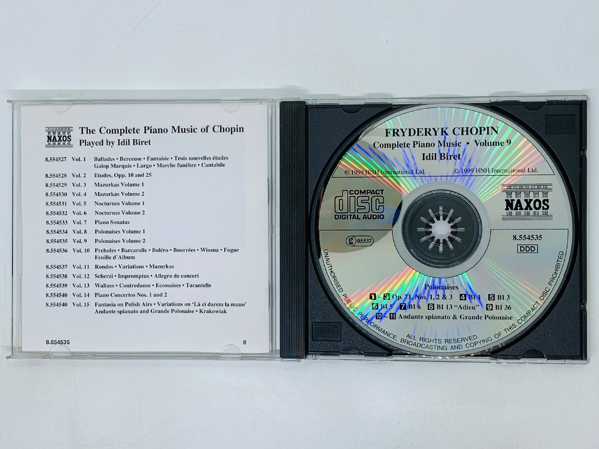 即決CD CHOPIN PIANO MUSIC VOLUME 9 / ショパン ピアノ / Idil Biret / NAXOS N06_画像3
