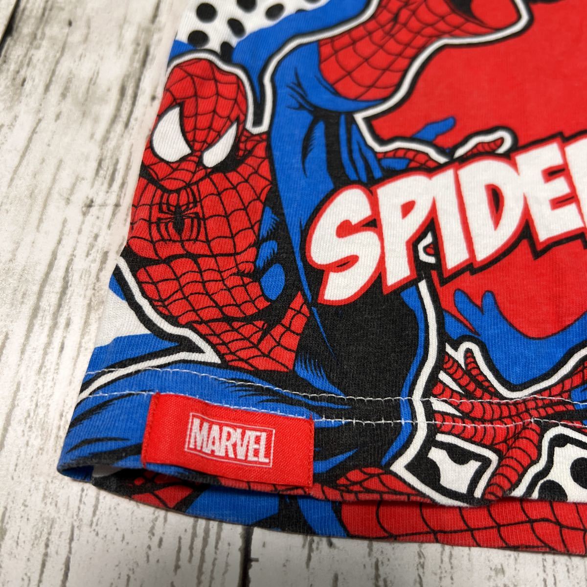 UNIVERSAL STUDIOS JAPAN USJ MARVEL SPIDER-MAN ユニバーサルスタジオジャパン スパイダーマン 総柄 プリント 半袖Tシャツ_画像3