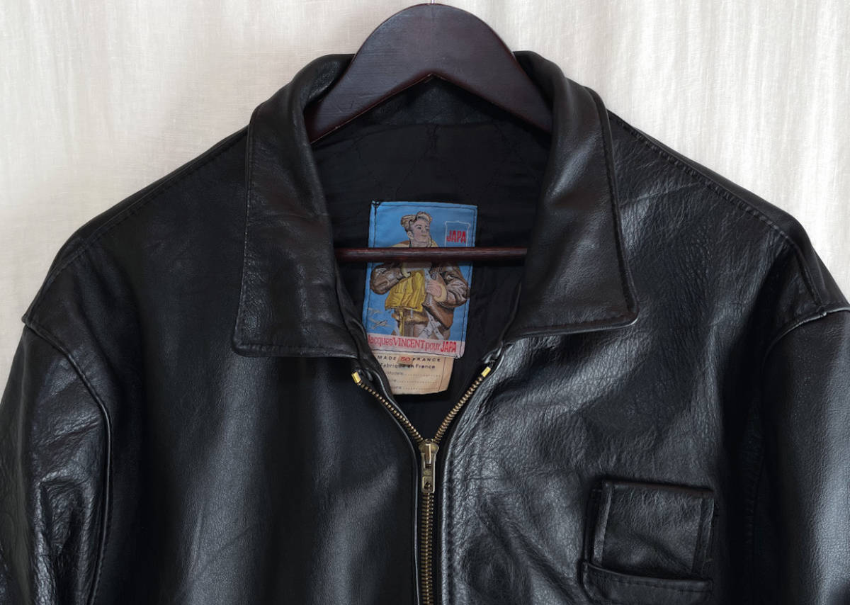 希少 ブラック 美品 フランス軍 JAPA パイロット レザー フライト