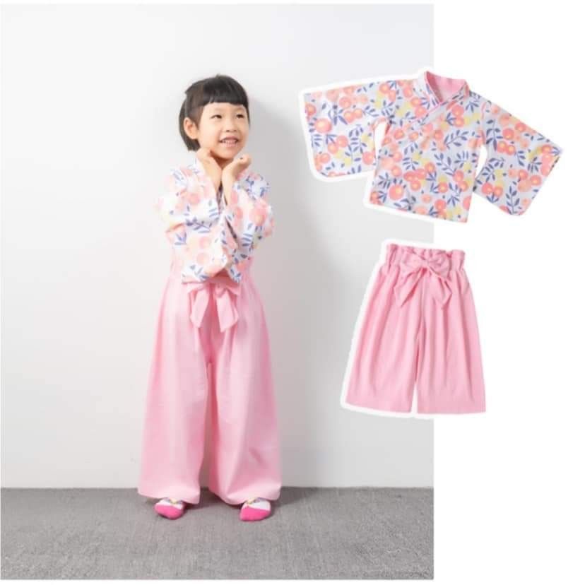 新品 ひな祭り 着物 袴セパレート 130 薄ピンク 椿 女の子 卒園式 フォーマル 雛祭り キッズ 子供服 和服a