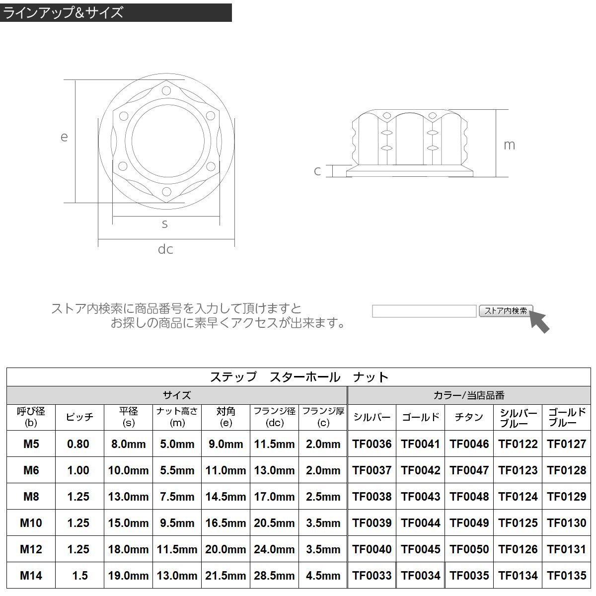 SU304 M12 P1.25 ステンレス ステップスターホール 六角ナット フランジ付き カスタムナット シルバー TF0040_画像3