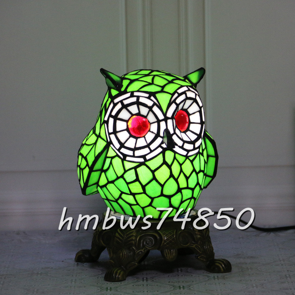 美品◇芸術品チューリップ フクロウ 照明 ステンドグラス デスク 美品◇芸術品チューリップ フクロウ 照明 ステンドグラス デスク