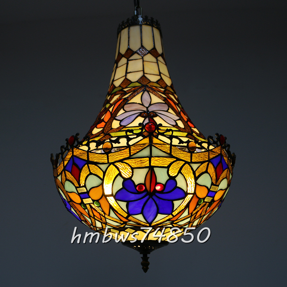 【WEB限定】 別荘ステンドランプ 美品◆芸術品 ステンドグラス 通路用ランプ ベッドルーム用 装飾品 ティファニー 吊り下げ照明 ペンダントライト 洋風