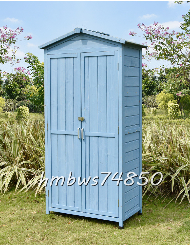  new goods * large storage room shelves wooden holiday house cabinet gorgeous farming implement storage rainproof . corrosion * sunscreen outdoors locker outdoors locker garden tool storage blue 