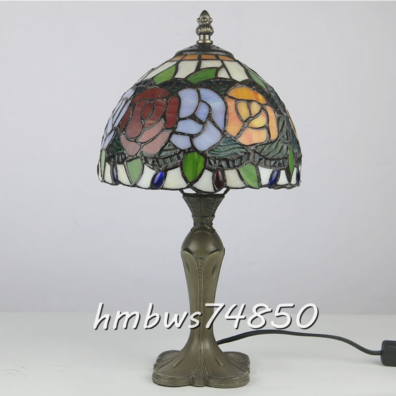 新品◇芸術品ステンドランプ Rose 花柄 照明 ティファニー技法 新品◇芸術品ステンドランプ Rose 花柄 照明 ティファニー技法