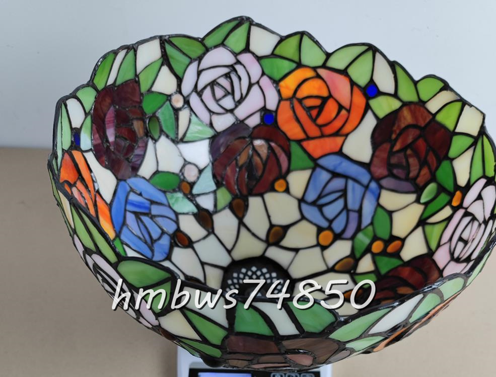 極上品◇芸術品ステンドランプ Rose 花柄 照明 ティファニー技法 極上品◇芸術品ステンドランプ Rose 花柄 照明 ティファニー技法