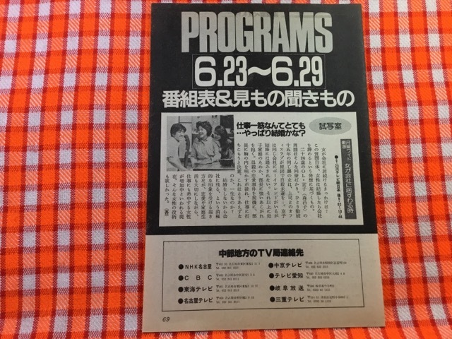 CN25668◆切抜き◇森昌子新井康弘◇女が会社に居すわる時・月曜ワイド劇場・仕事一筋なんてとてもやっぱり結婚かな？_画像1