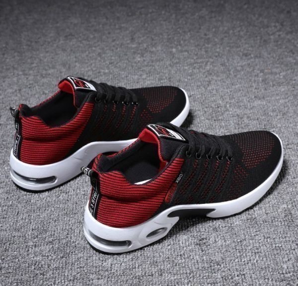  shoes mesh [26.5cm red ] s18 men's sneakers running shoes fitness walking ventilation sport casual 