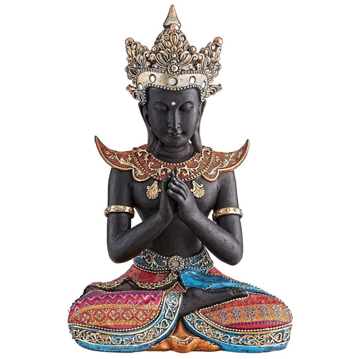 【在庫限り】 スコータイ様式菩薩像　仏像座像東洋彫刻宗教美術インテリア置物エスニック装飾飾りチベット仏教 仏像
