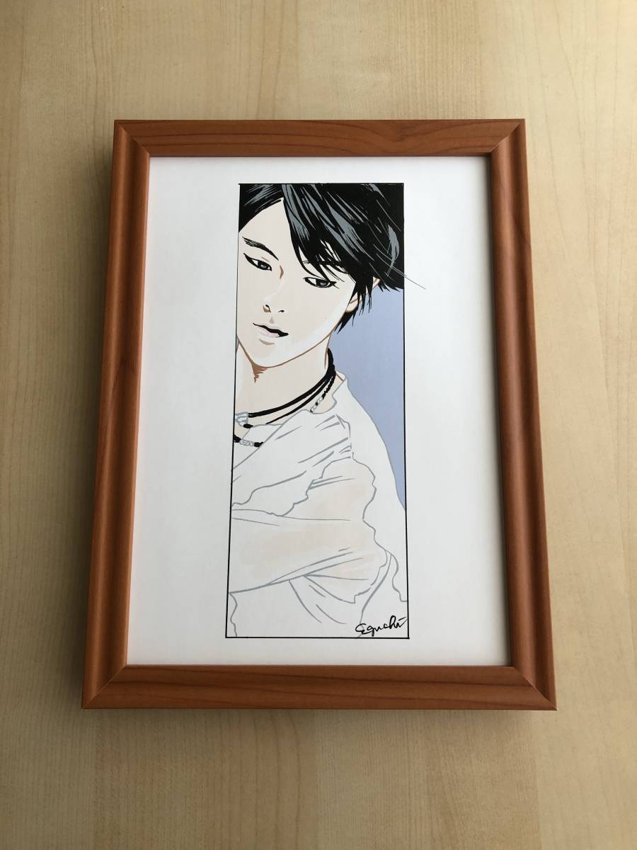 kj ★額装品 ★ 江口寿史 羽生結弦 B5サイズ額入り ポスター風デザイン 貴重イラスト アートフレーム フィギュア アイススケート 衣装_画像1