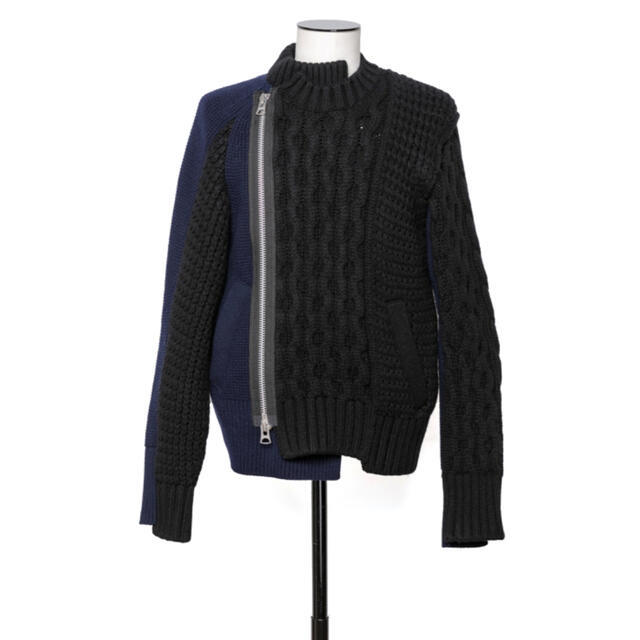 ヤフオク! - 21AW SACAI Wool Knit Blouson 2 サカイ ウール