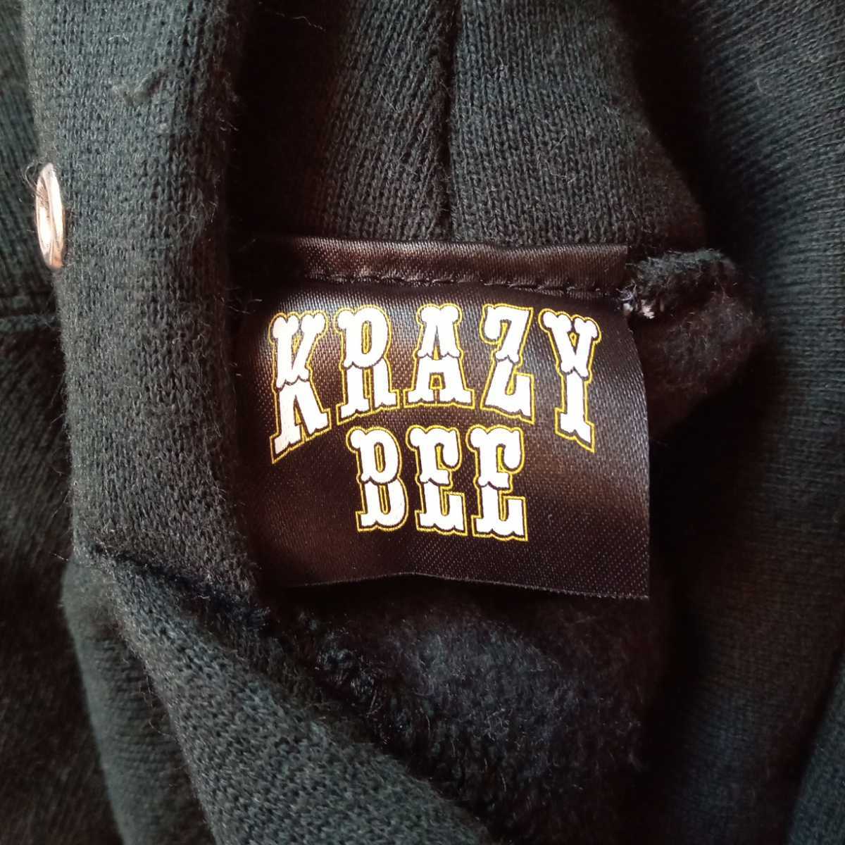 KRAZY BEE クレイジービー スウェットパーカー 黒 XL★フーディ HOODIE プルオーバー オーバーサイズ ビッグシルエット 山本KID徳郁_画像5