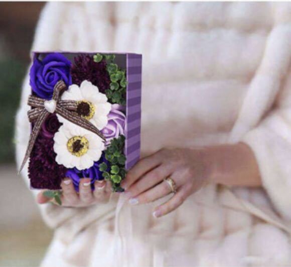 o birthday, memory day, all sorts celebration . decoration .. not flower soap flower flower box purple 