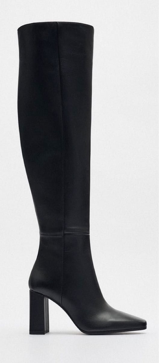 ZARA 新品 本レザーレディース ロングブーツ オーバーニー ZARA 新品 本レザーレディース ロングブーツ オーバーニー