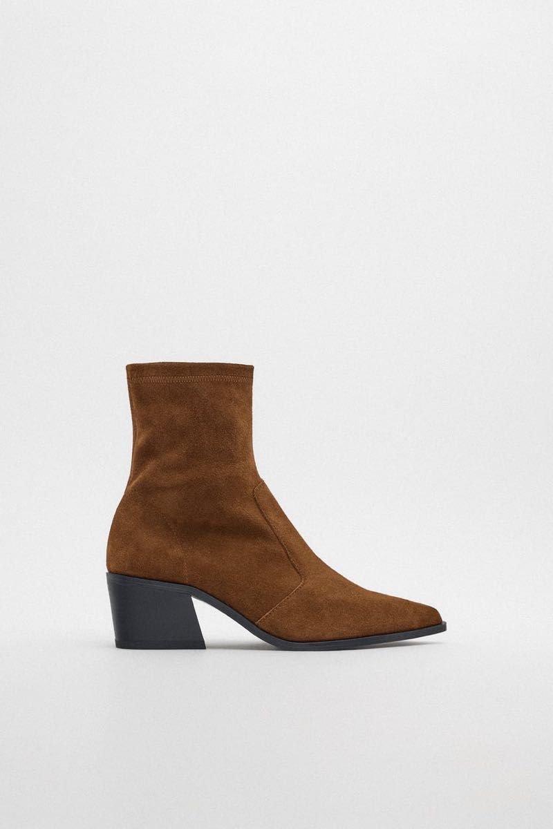 ZARA 新品 本レザースエードレディースショートアンクルブーツ ZARA 新品 本レザースエードレディースショートアンクルブーツ
