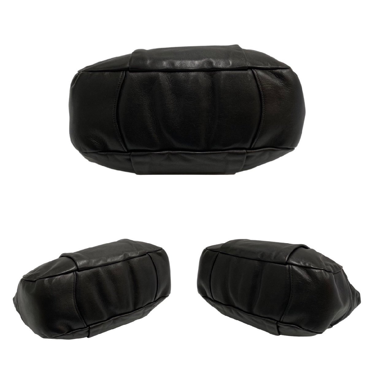 極 美品 PRADA プラダ ロゴ 金具 レザー 本革 2way ハンドバッグ