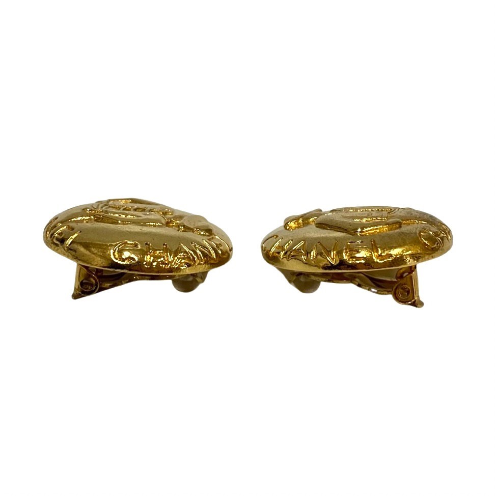 極 美品 希少品 CHANEL シャネル ココマーク マドモアゼル イヤリング アクセサリー ゴールド 19256