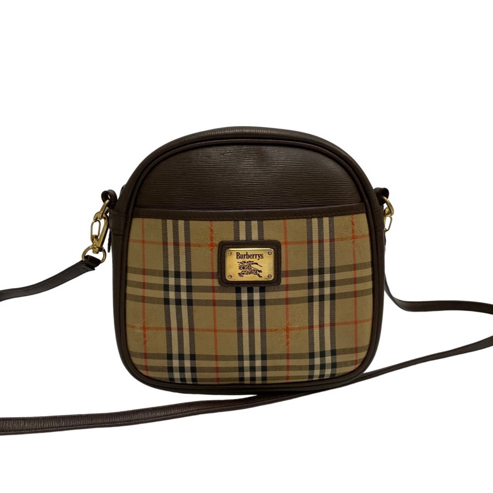 BURBERRY ノバチェック ショルダーバッグ キャンバス レザー