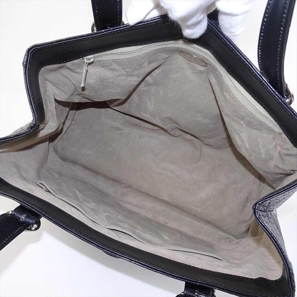 美品 JRAタグ付き クロコダイル トートバッグ 黒 ブラック 美品 JRAタグ付き クロコダイル トートバッグ 黒 ブラック