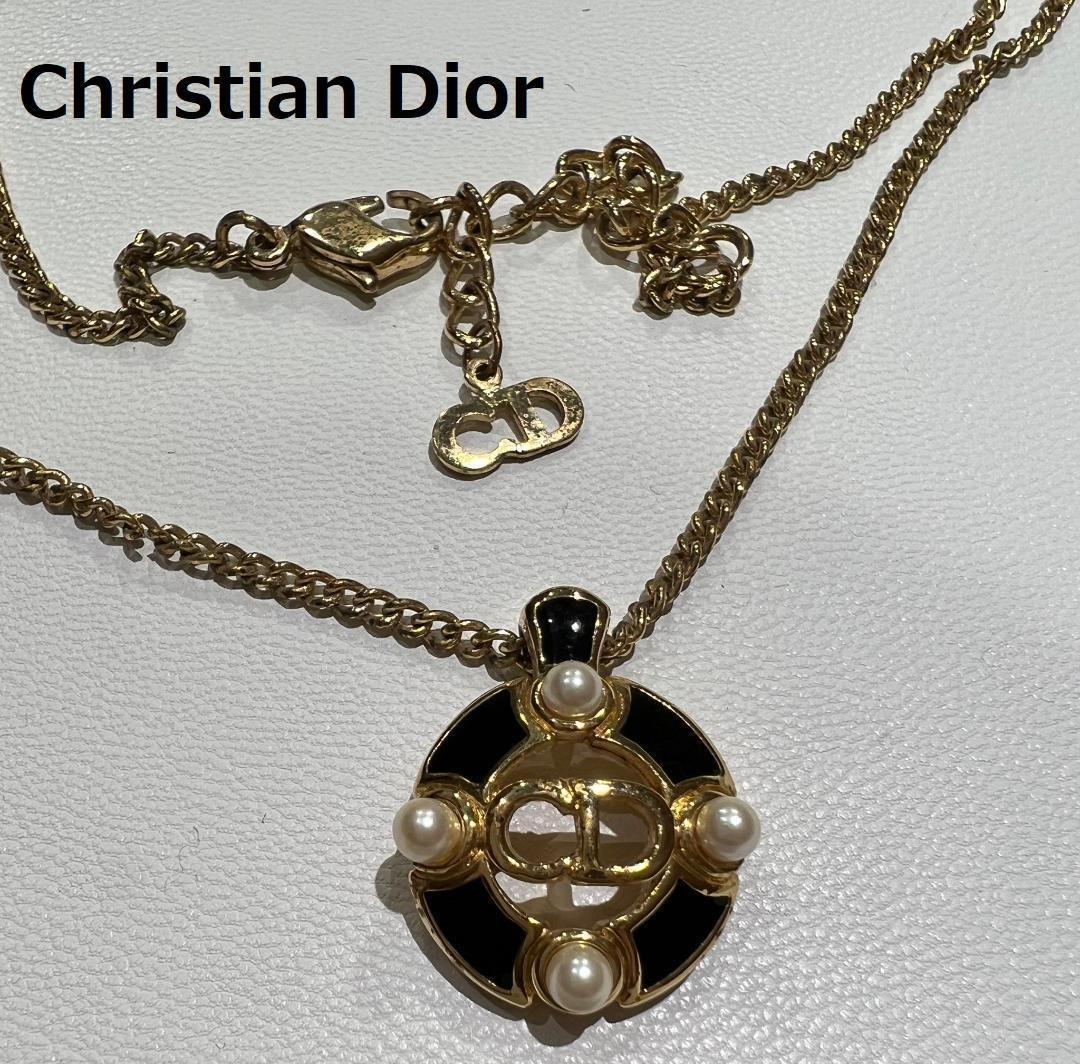 ME84】 Christian Dior クリスチャンディオール CDロゴ パール 