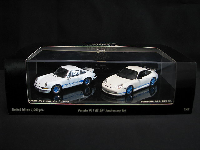 3. 未展示 ミニチャンプス 1/43 ポルシェ 911RS 30 アニバーサリー　911 RSR 2.8 1973 / 911 GT3 RS 2003　2台セット
