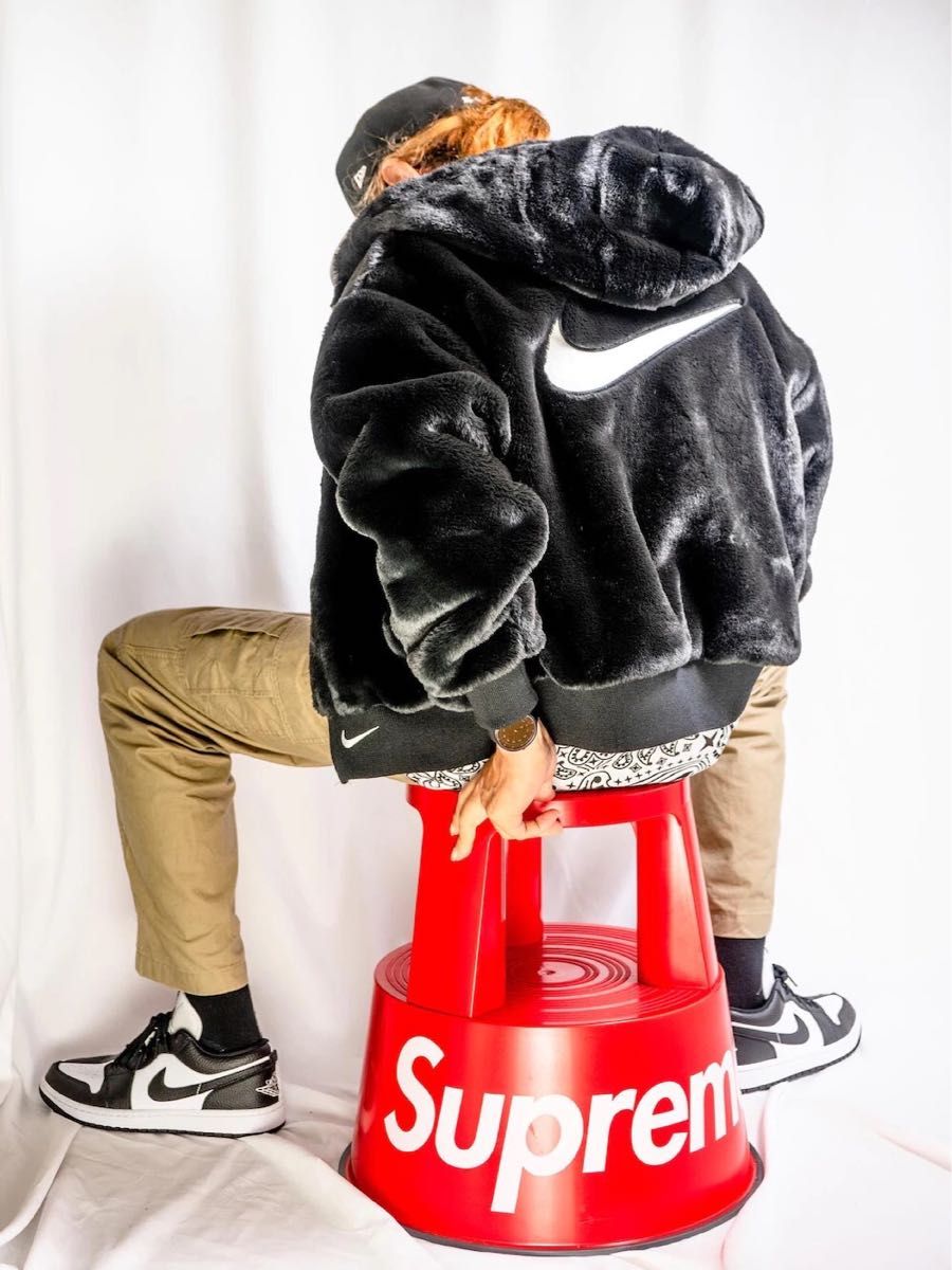 希少 2XL NIKE フェイクファー ジャケット ブルゾン 黒|PayPayフリマ