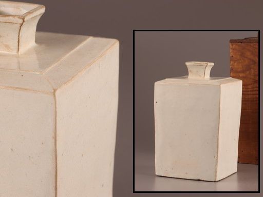 古美術 朝鮮古陶磁器 李朝 白磁 分院 角瓶 花瓶 時代物 極上品 初だし品 7852