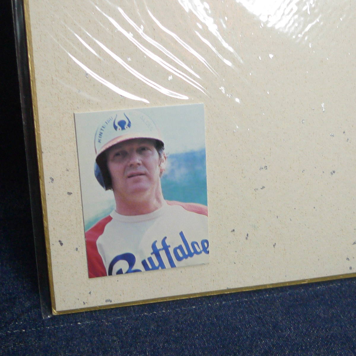 n2540* Charles *mani L close iron Buffaloes autograph autograph square fancy cardboard * Charlie manyu L . number 4 Professional Baseball player goods 