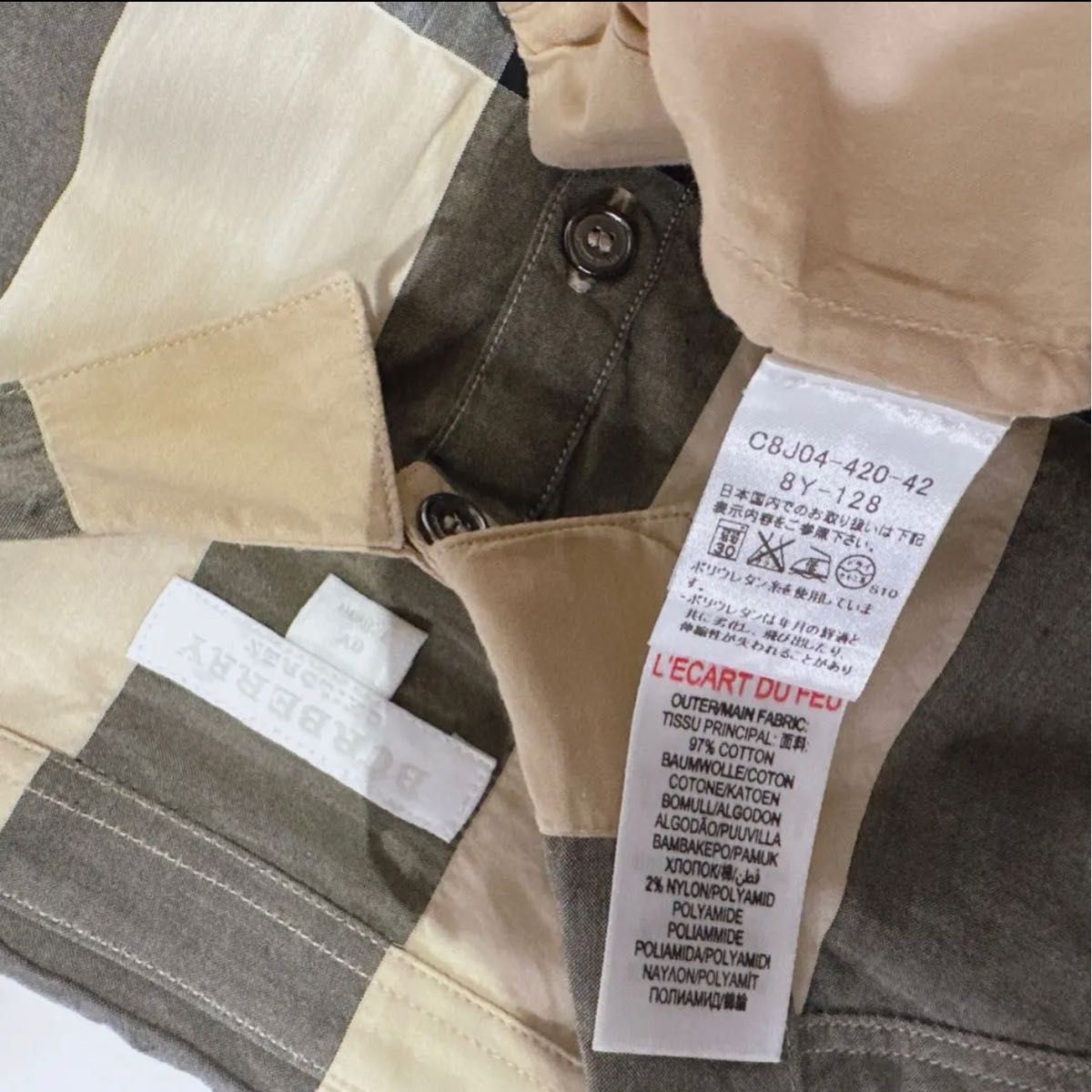 BURBERRY バーバリー 110 キッズ チェック ワンピース シャツ|Yahoo