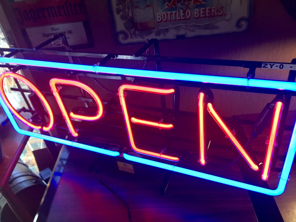 大型 OPEN ガラス ネオン管 ビンテージ アメリカン ネオンサイン