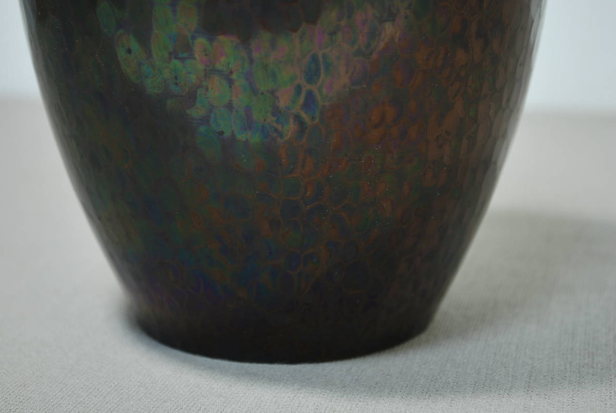 ○在庫限りSALEの通販○ 久芳堂 銅花器 銅蟲花瓶 花器 槌目 茶道具 花