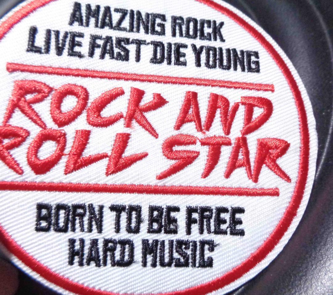 白赤円ROCK AND ROLL STAR AMAZING ROCKワッペン新品_画像10