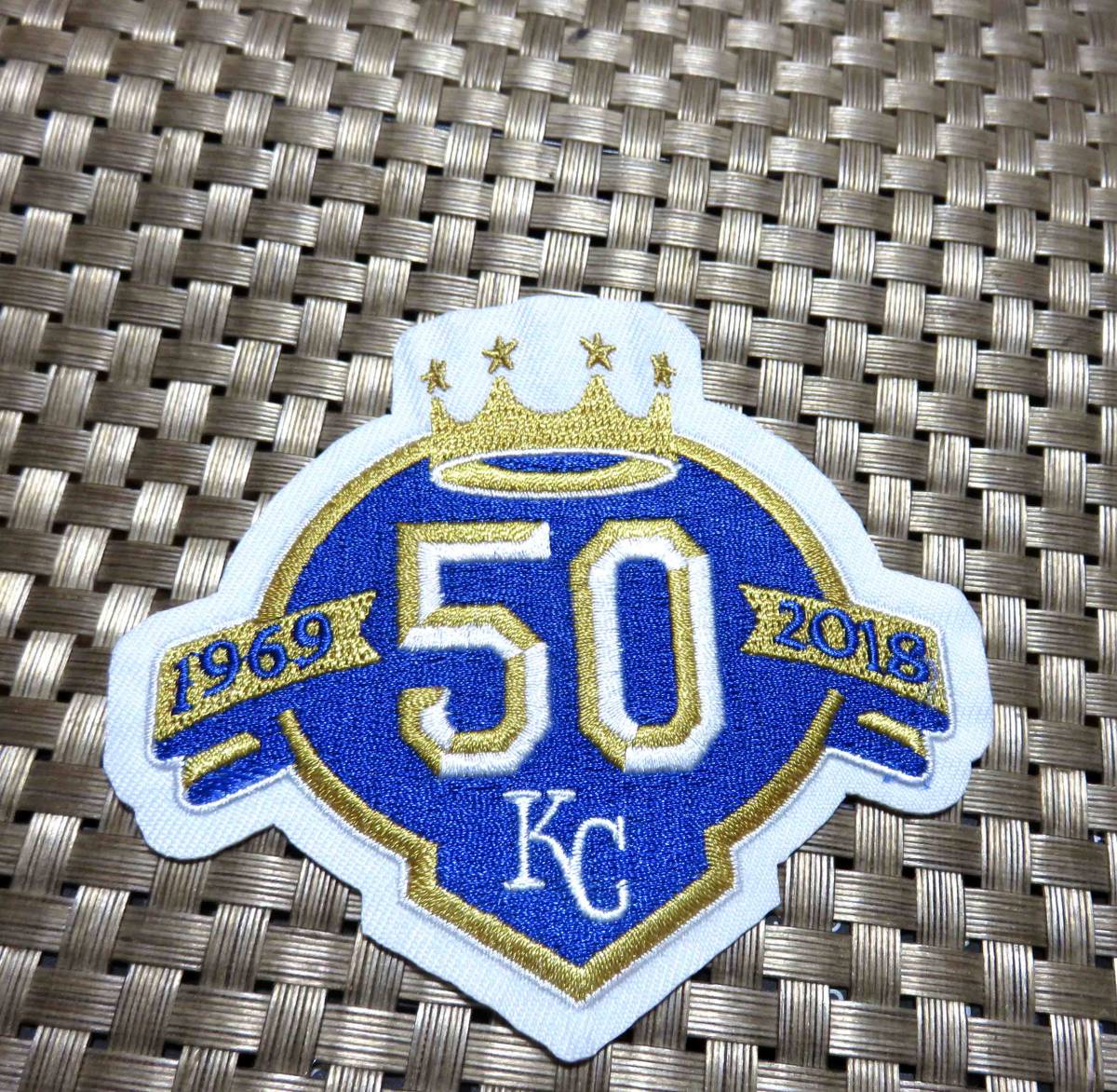 青金白　王冠50TH◆新品MLBカンザスシティ・ロイヤルズ Kansas City Royals５０周年記念　野球ベースボール 刺繍ワッペン◆メジャーリーグ_画像6