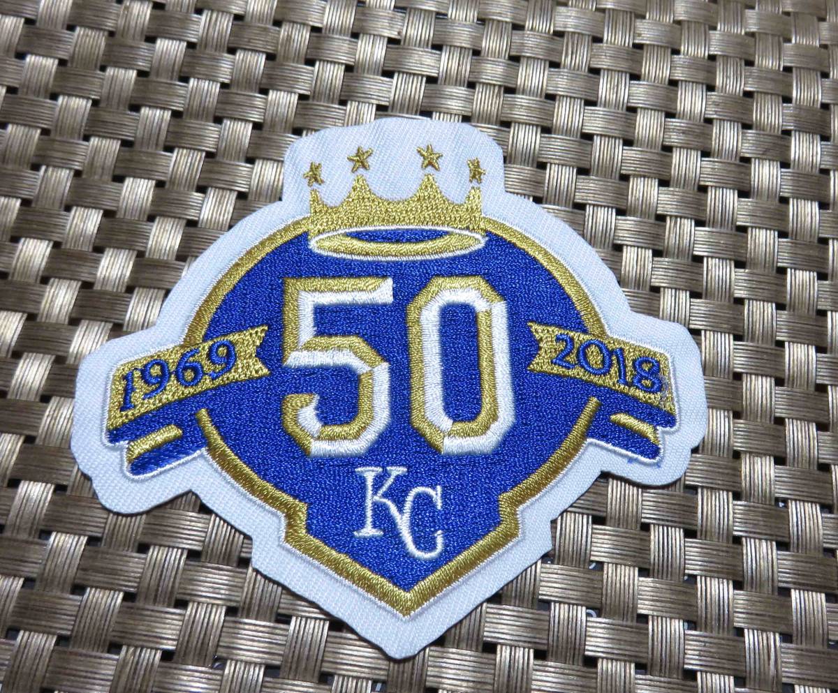 青金白　王冠50TH◆新品MLBカンザスシティ・ロイヤルズ Kansas City Royals５０周年記念　野球ベースボール 刺繍ワッペン◆メジャーリーグ_画像4