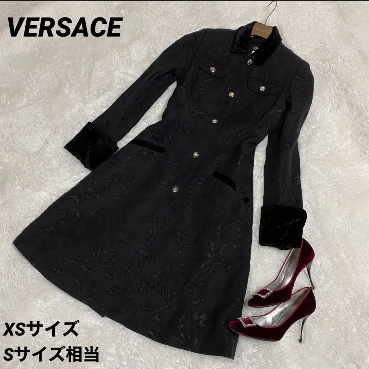 美品/定価16 5万】Versace ヴェルサーチ XSサイズ コート ロング